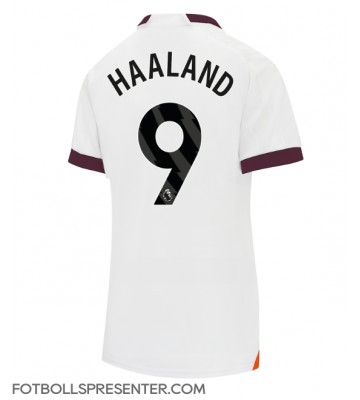 Manchester City Erling Haaland #9 Borta Matchtröja Dam 2023-24 Kortärmad